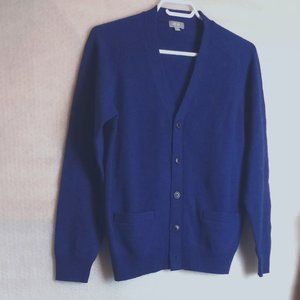 Warm 100%WOOL Button up Cardigan Pullover Sweater, SMALL with Measurements